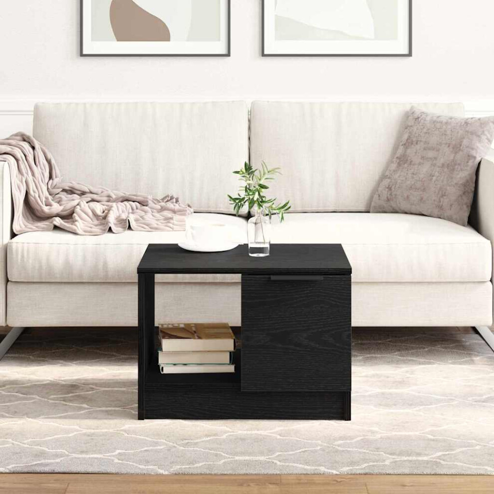 Vidaxl Coffee Table Black Oak 50 X 50 X 36 Cm Engineered Wood