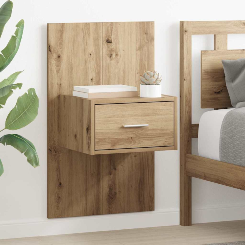 Vidaxl Bedside Cabinet With Drawer 2 Pcs Artisan Oak 50 X 32.5 X 80Cm