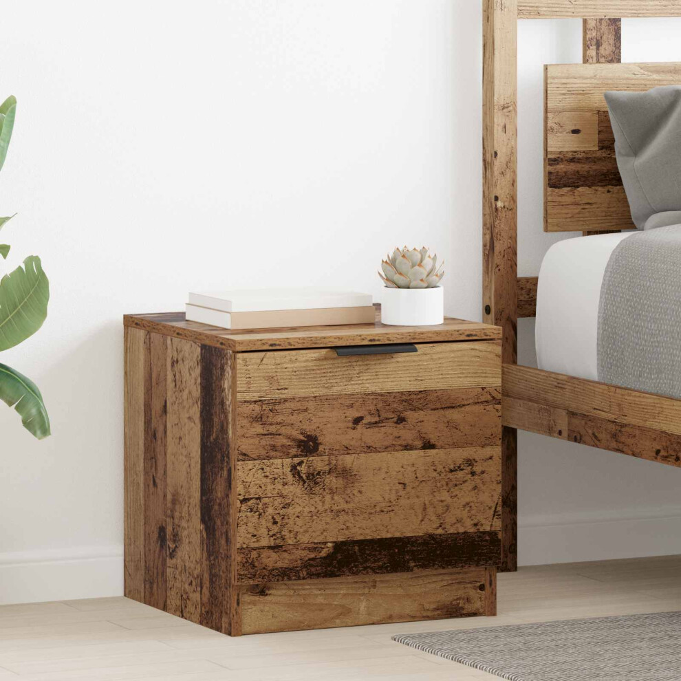 Vidaxl Bed Cabinet 2 Pcs Old Wood 40 X 39 X 40Cm Engineered Wood
