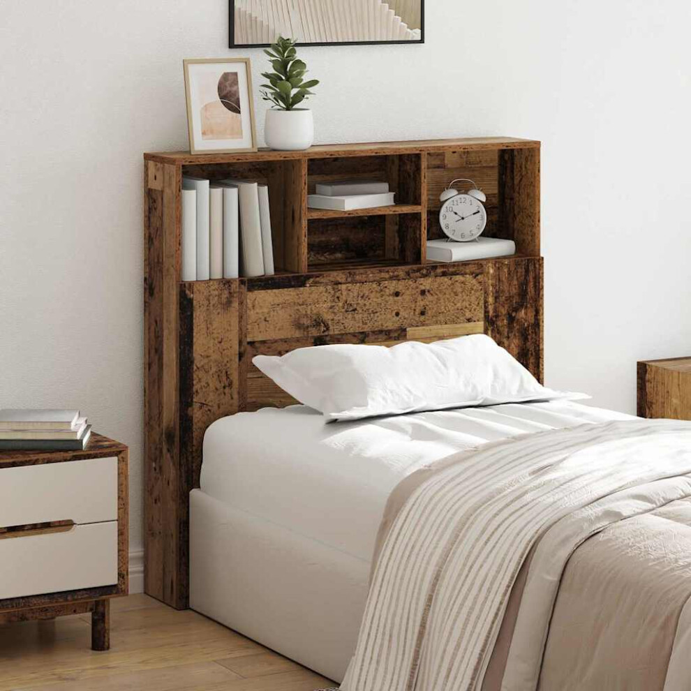 Vidaxl Headboard Cabinet Old Wood 100 X 19 X 103.5 Cm Engineered Wood