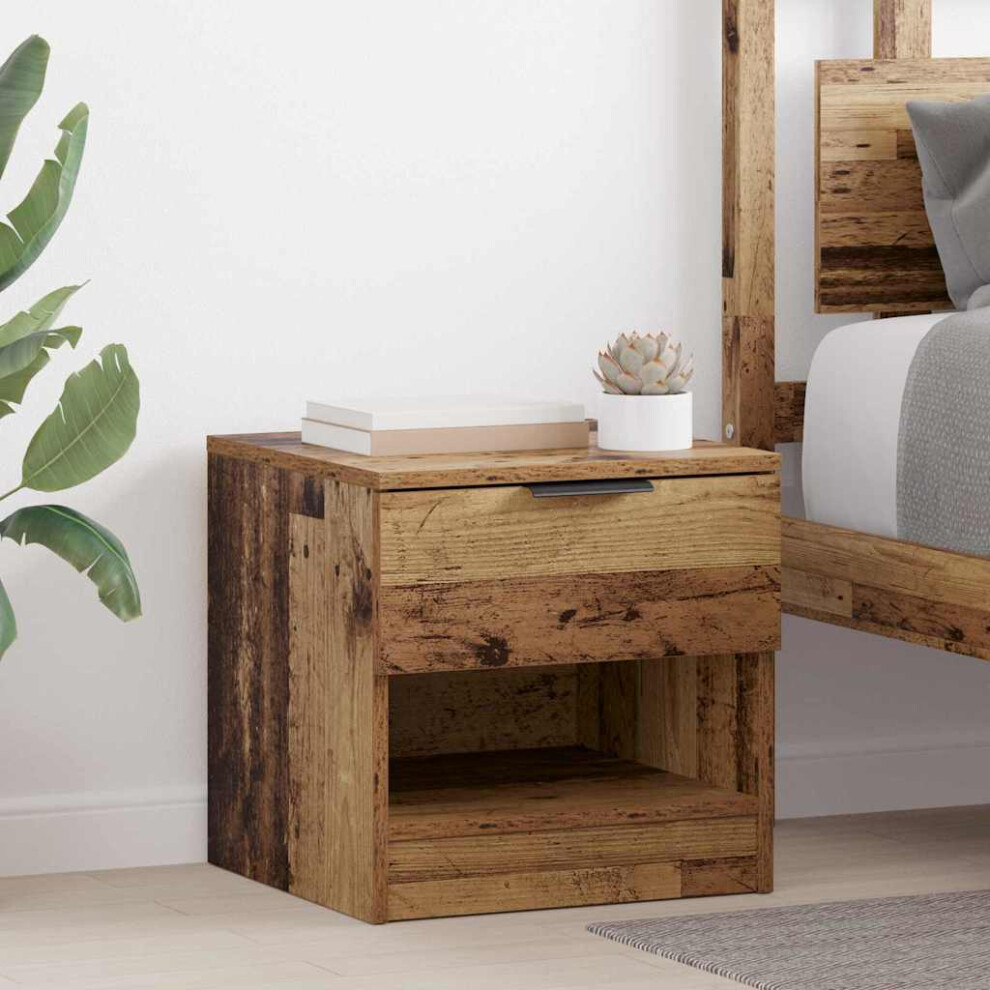 Vidaxl Bed Cabinet 2 Pcs Old Wood 40 X 39 X 40Cm Engineered Wood