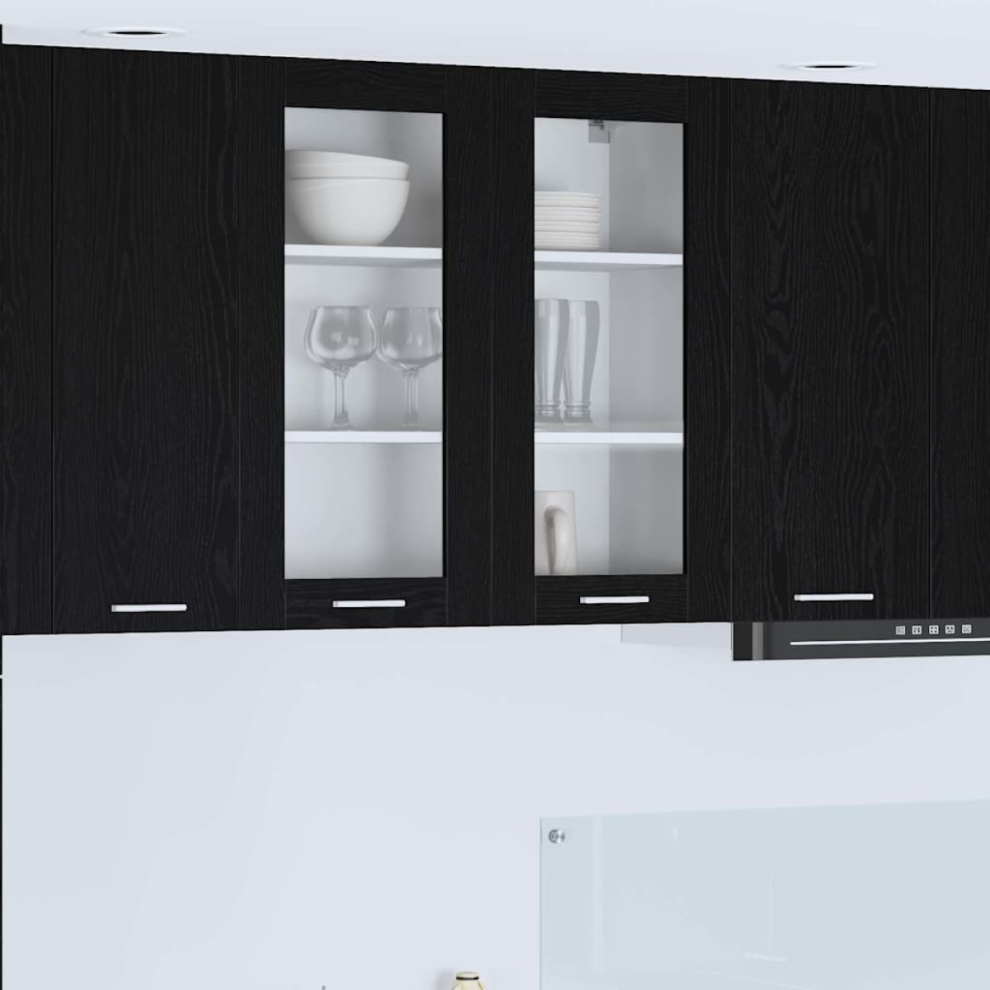 Vidaxl Hanging Cabinet Black Oak 80 X 31 X 80 Cm Engineered Wood