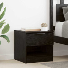 vidaXL Bed Cabinet 2 pcs Black Oak 40 x 39 x 40cm Engineered Wood