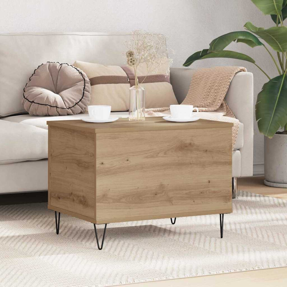 Vidaxl Coffee Table Artisan Oak 60 X 44.5 X 45 Cm Engineered Wood Brown