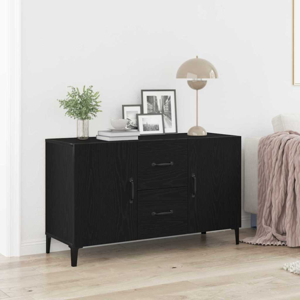 VIDAXL Sideboard Black Oak Engineered Wood - 100 x 36 x 60 cm - Image 2