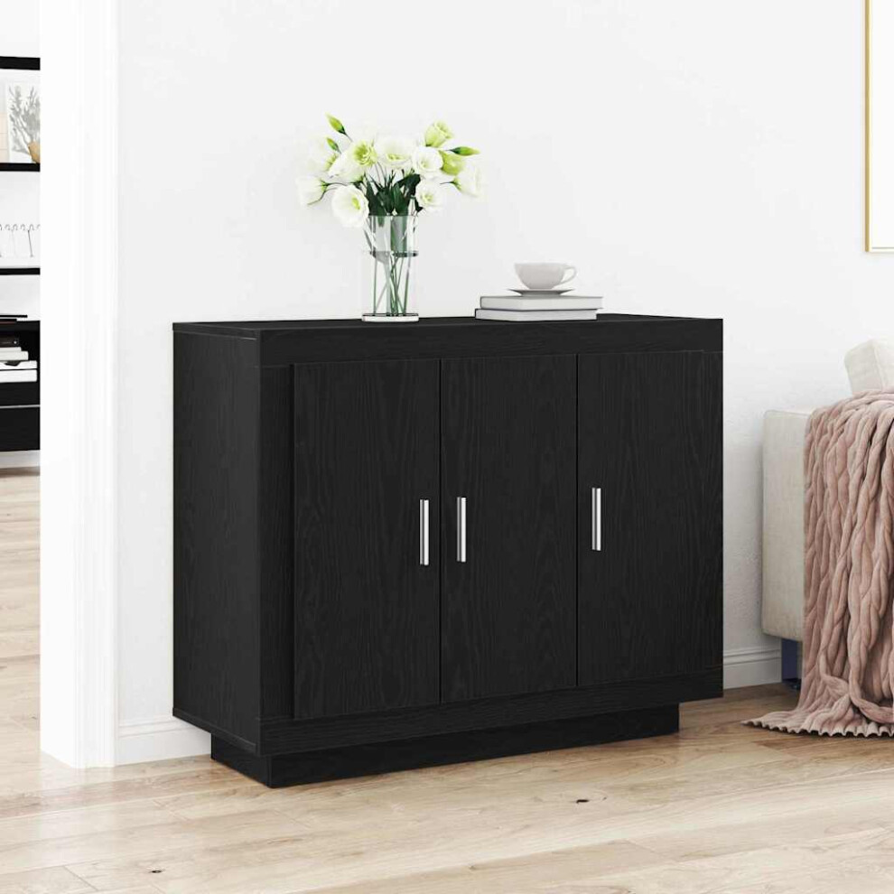 Vidaxl Sideboard Black Oak 92 X 35 X 75 Cm Engineered Wood