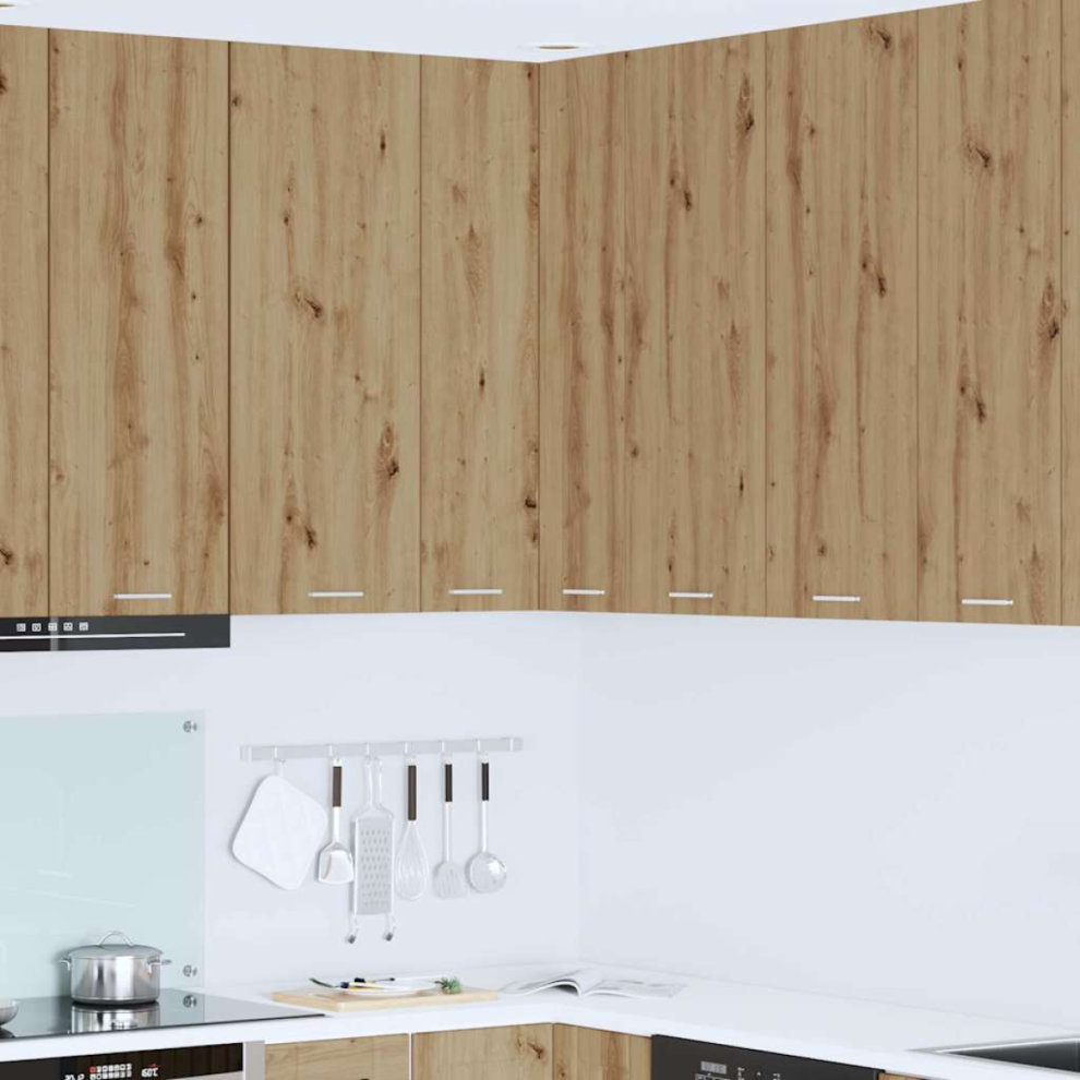 Vidaxl Hanging Cabinet Artisan Oak And White 57 X 57 X 100 Cm