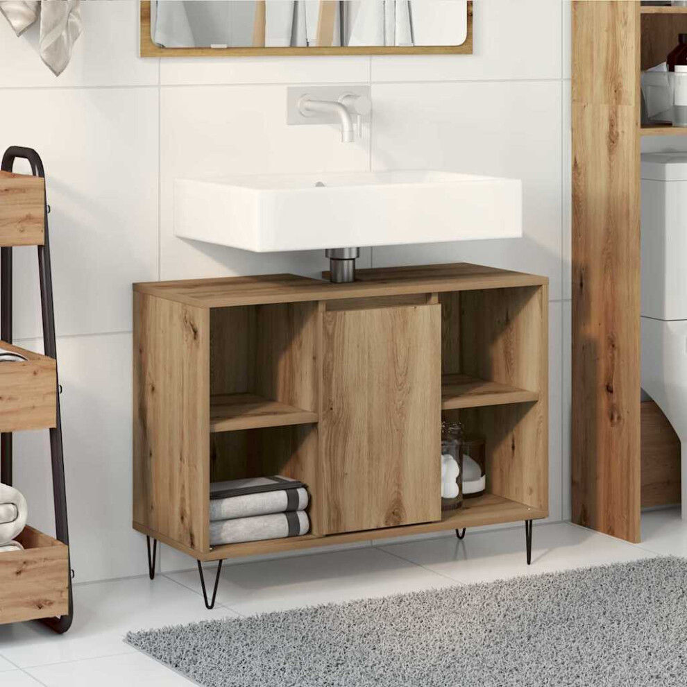 Vidaxl Bathroom Cabinet Artisan Oak 80 X 33 X 60 Cm Engineered Wood