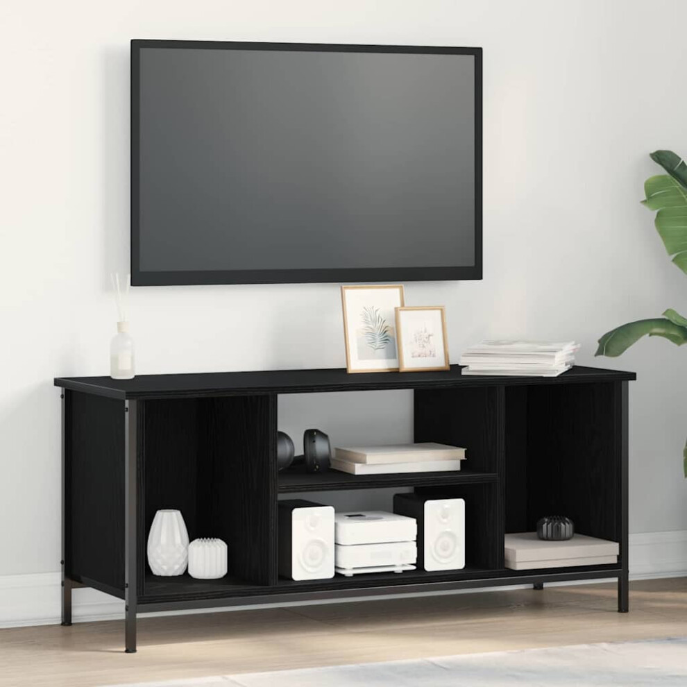 Vidaxl Tv Cabinet Oak 102 X 35 X 45 Cm Engineered Wood Black