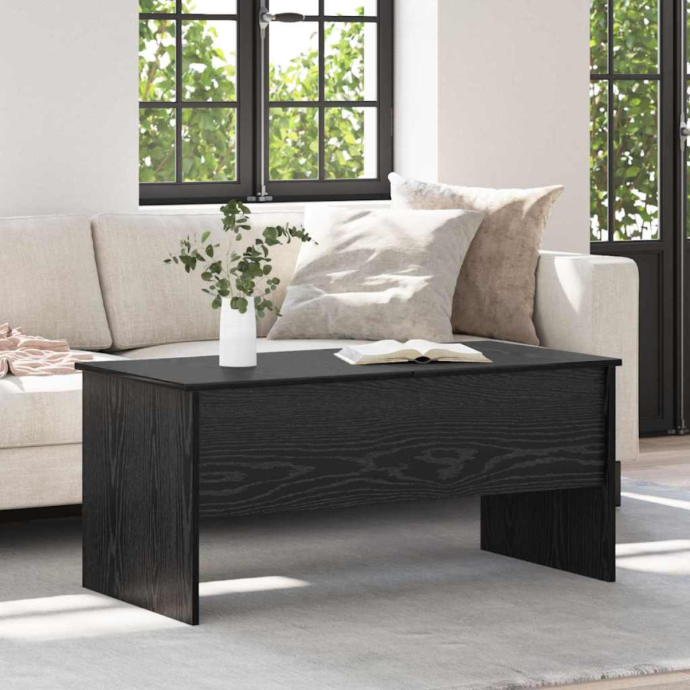 Vidaxl Coffee Table Black Oak 102 X 50.5 X 46.5 Cm Engineered Wood Black,Brown