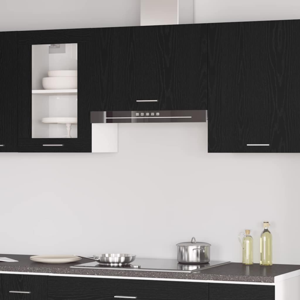 Vidaxl Hanging Cabinet Lyon Black Oak 60 X 31 X 40 Cm Engineered Wood