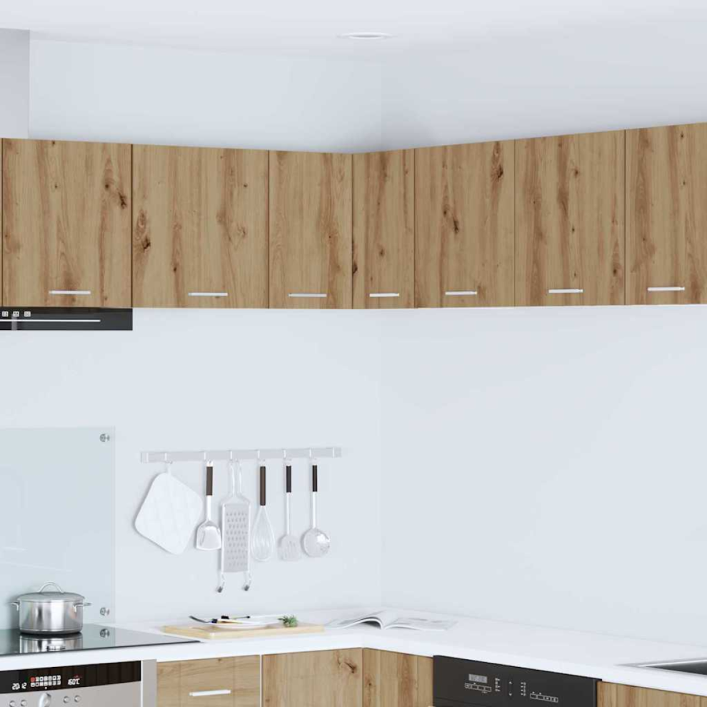 Vidaxl Hanging Cabinet Artisan Oak And White 57 X 57 X 40 Cm