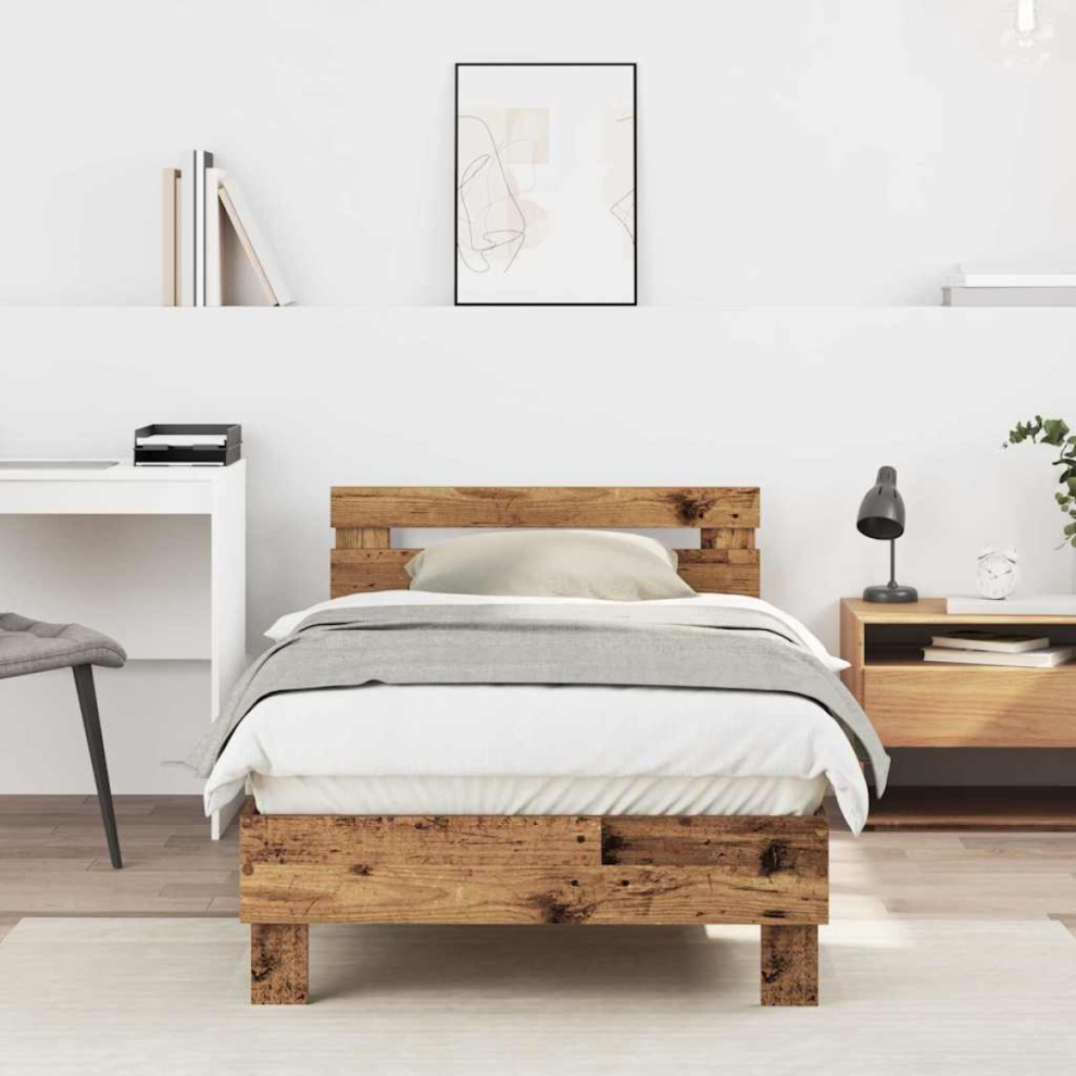 Vidaxl Bed Frame Old Wood 193 X 95 X 88 Cm Engineered Wood