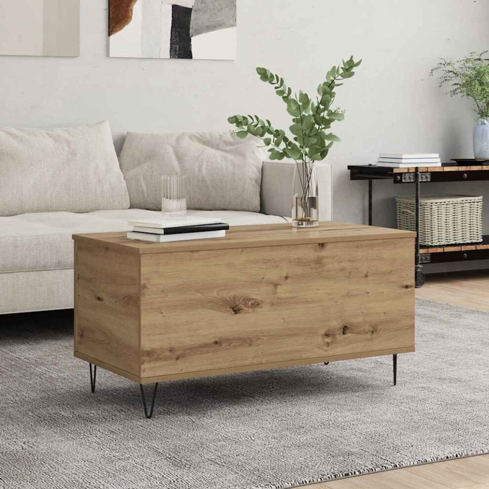 Vidaxl Coffee Table Artisan Oak 90 X 44.5 X 45 Cm Engineered Wood Brown