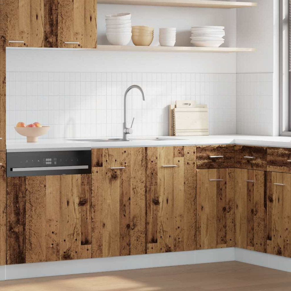Vidaxl Sink Bottom Cabinet Lyon Old Wood 80X46x81.5 Cm Engineered Wood