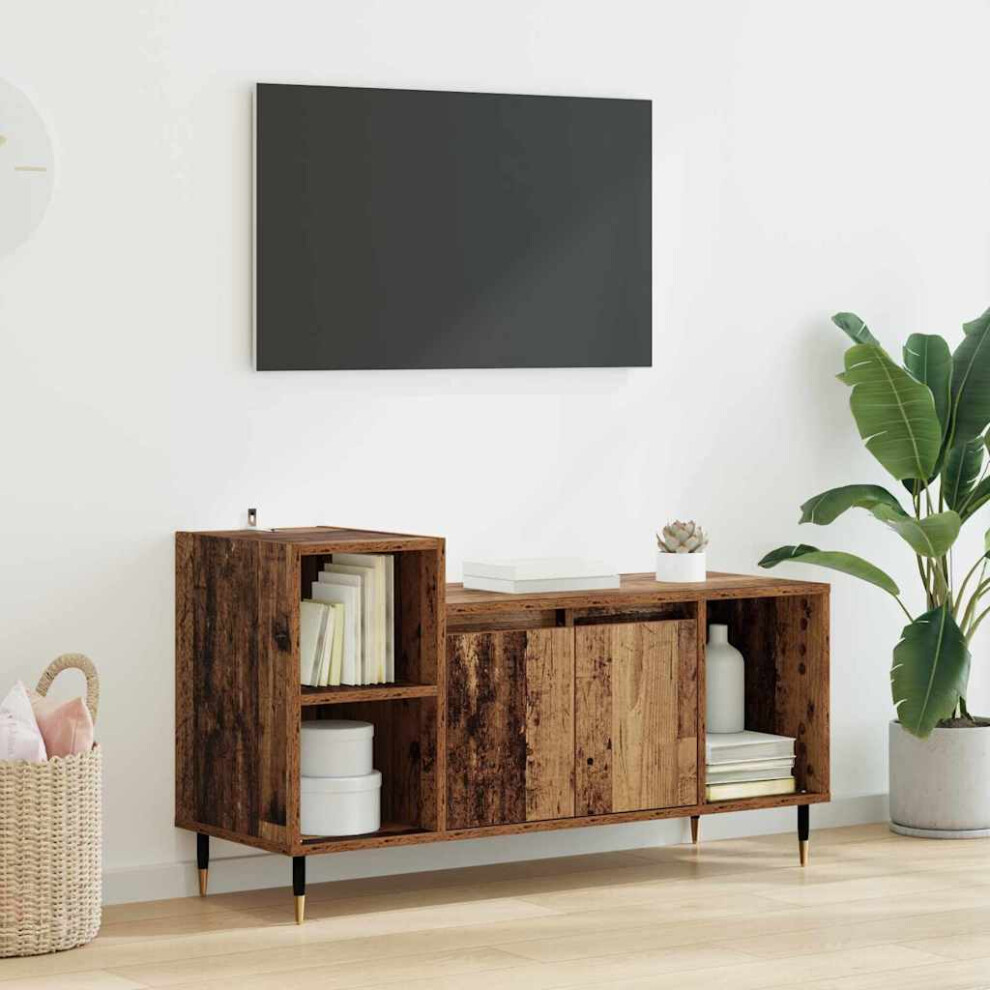 Vidaxl Tv Cabinet Old Wood 100 X 35 X 55 Cm Engineered Wood