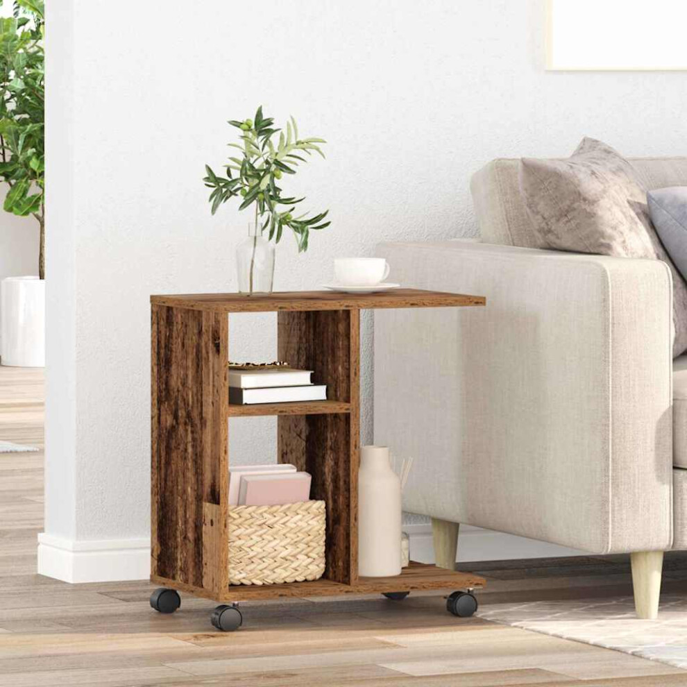 Vidaxl Side Table Old Wood 50 X 30 X 55 Cm Engineered Wood, Brown - Image 2