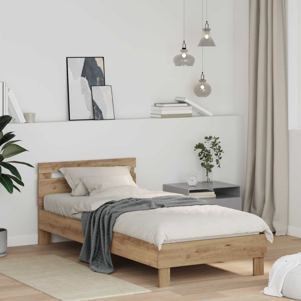 Vidaxl Bed Frame Artisan Oak 75 X 190 Cm Engineered Wood