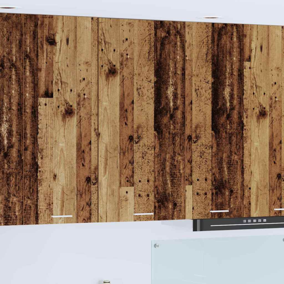 Vidaxl Hanging Cabinet With Door Old Wood And White 50 X 31 X 100 Cm