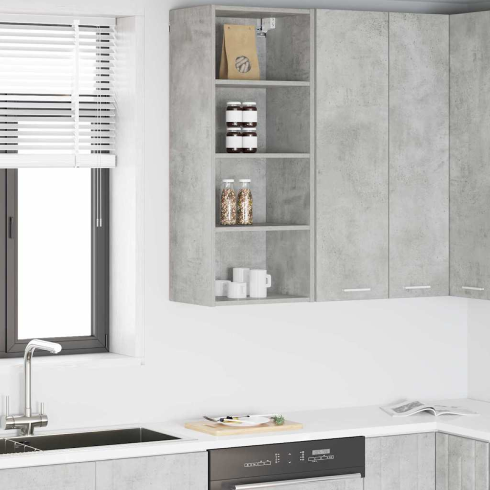 Vidaxl Hanging Cabinet With Storage Concrete Grey 40 X 29.5 X 100 Cm