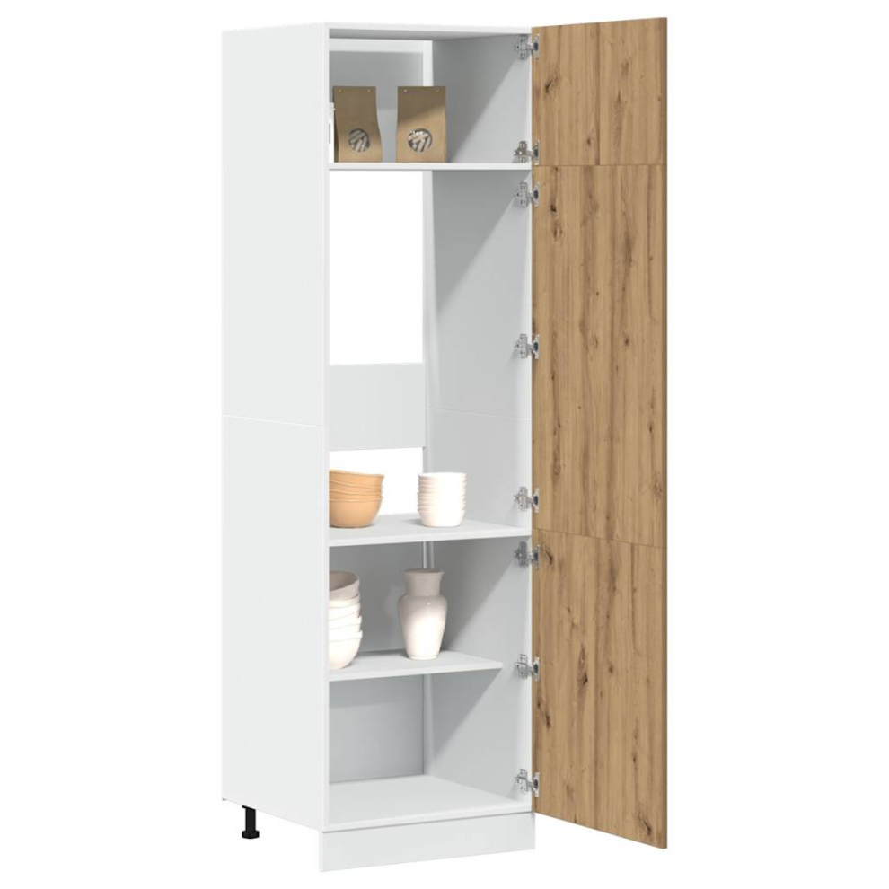 Vidaxl Refrigerator Cabinet Lyon Artisan Oak 60X57x207 Cm Engineered Wood