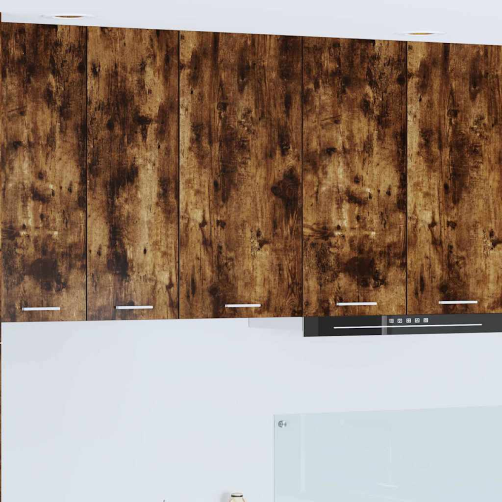 Vidaxl Hanging Cabinet With Door Smoked Oak And White 40 X 31 X 80 Cm