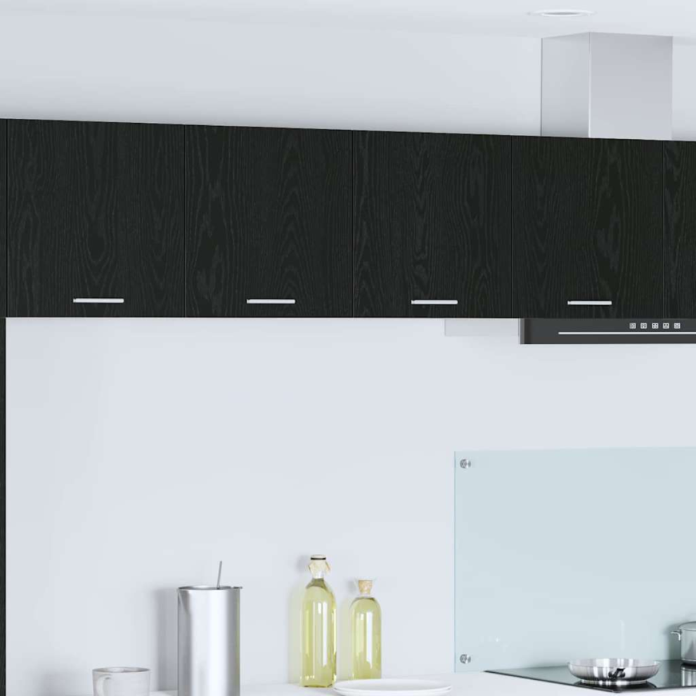 Vidaxl Hanging Cabinet Black Oak 80 X 31 X 40 Cm Engineered Wood