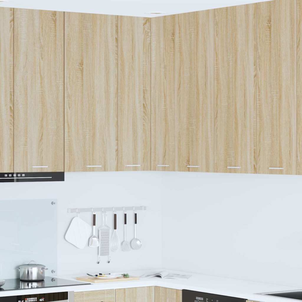 Vidaxl Hanging Cabinet With Door Sonoma Oak And White 57 X 57 X 100 Cm