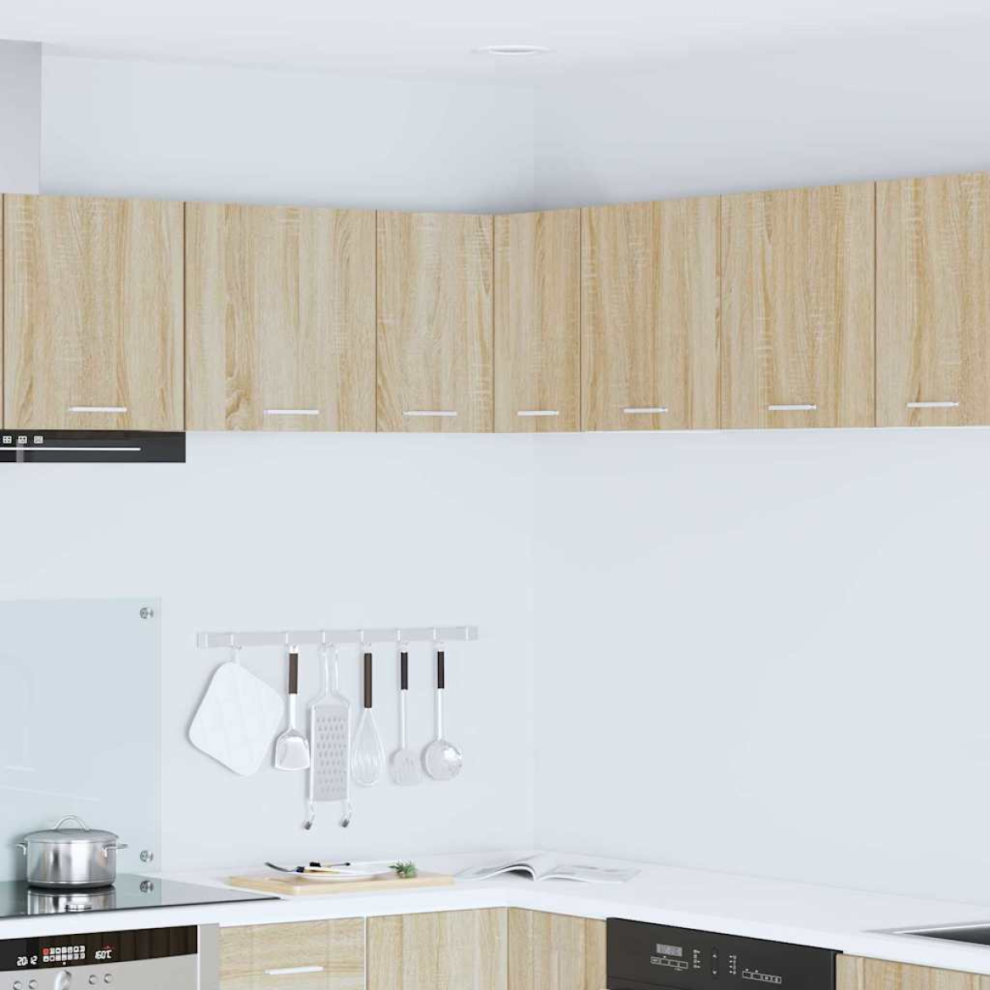 Vidaxl Hanging Cabinet Sonoma Oak And White 57 X 57 X 40 Cm