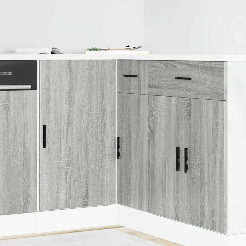 Vidaxl Kitchen Base Cabinet Lyon Grey Sonoma Engineered Wood