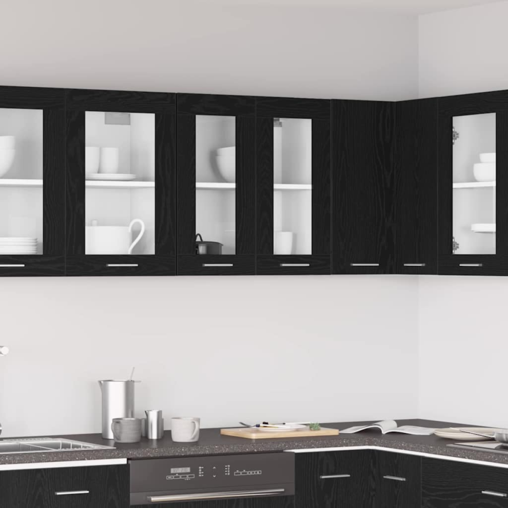 Vidaxl Hanging Cabinet Black Oak 60 X 31 X 60 Cm Engineered Wood