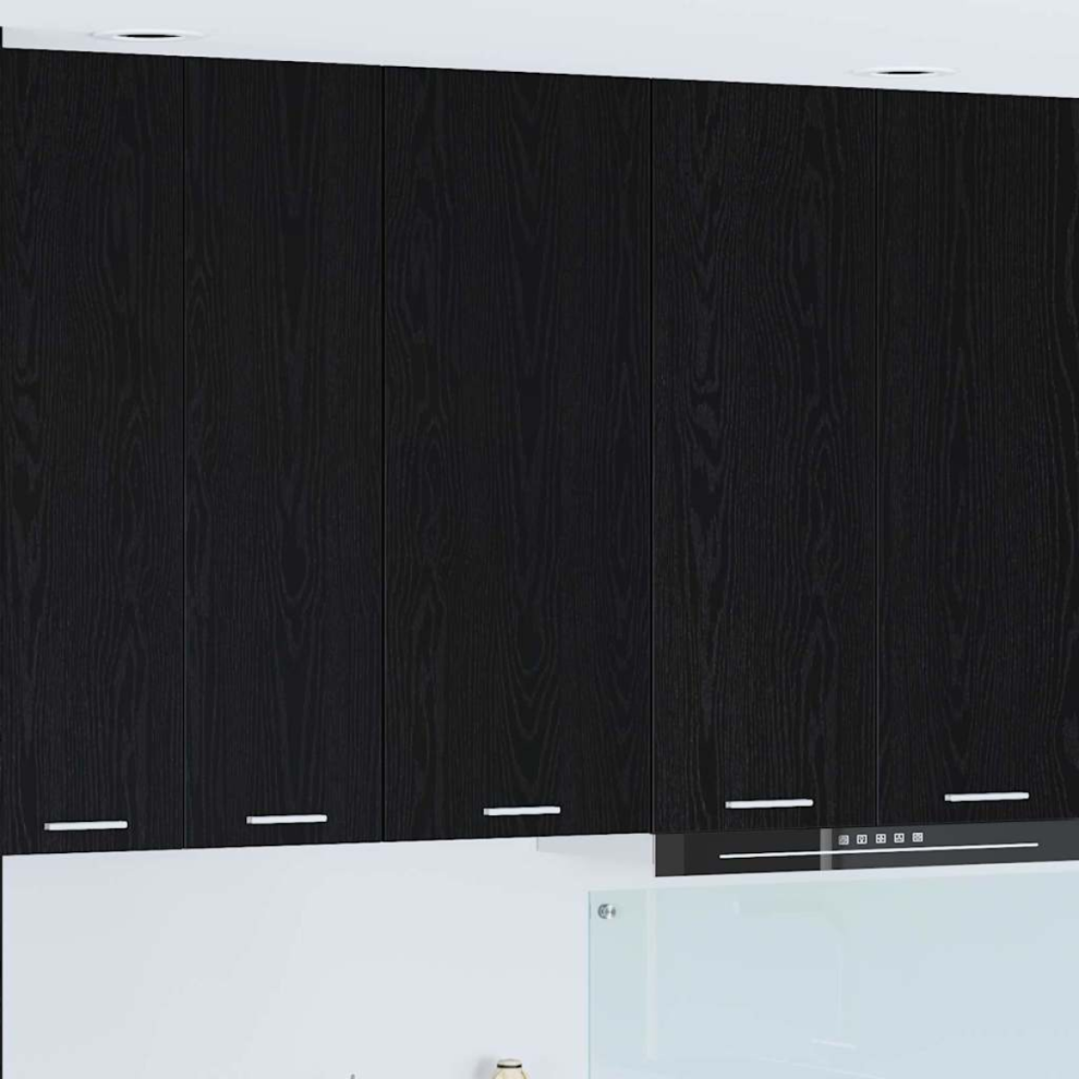 Vidaxl Hanging Cabinet Black Oak 40 X 31 X 100 Cm Engineered Wood