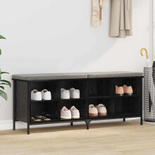 vidaXL Shoe Cabinet with Shelf with Storage Black Oak 131 x 35 x 50 cm