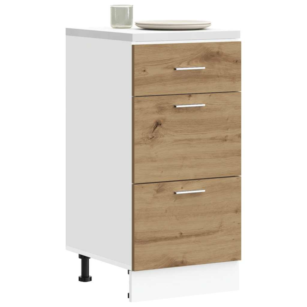 VIDAXL - Lyon Kitchen Bottom Cabinet - Oak - 40 x 46 x 81.5 cm - Image 2