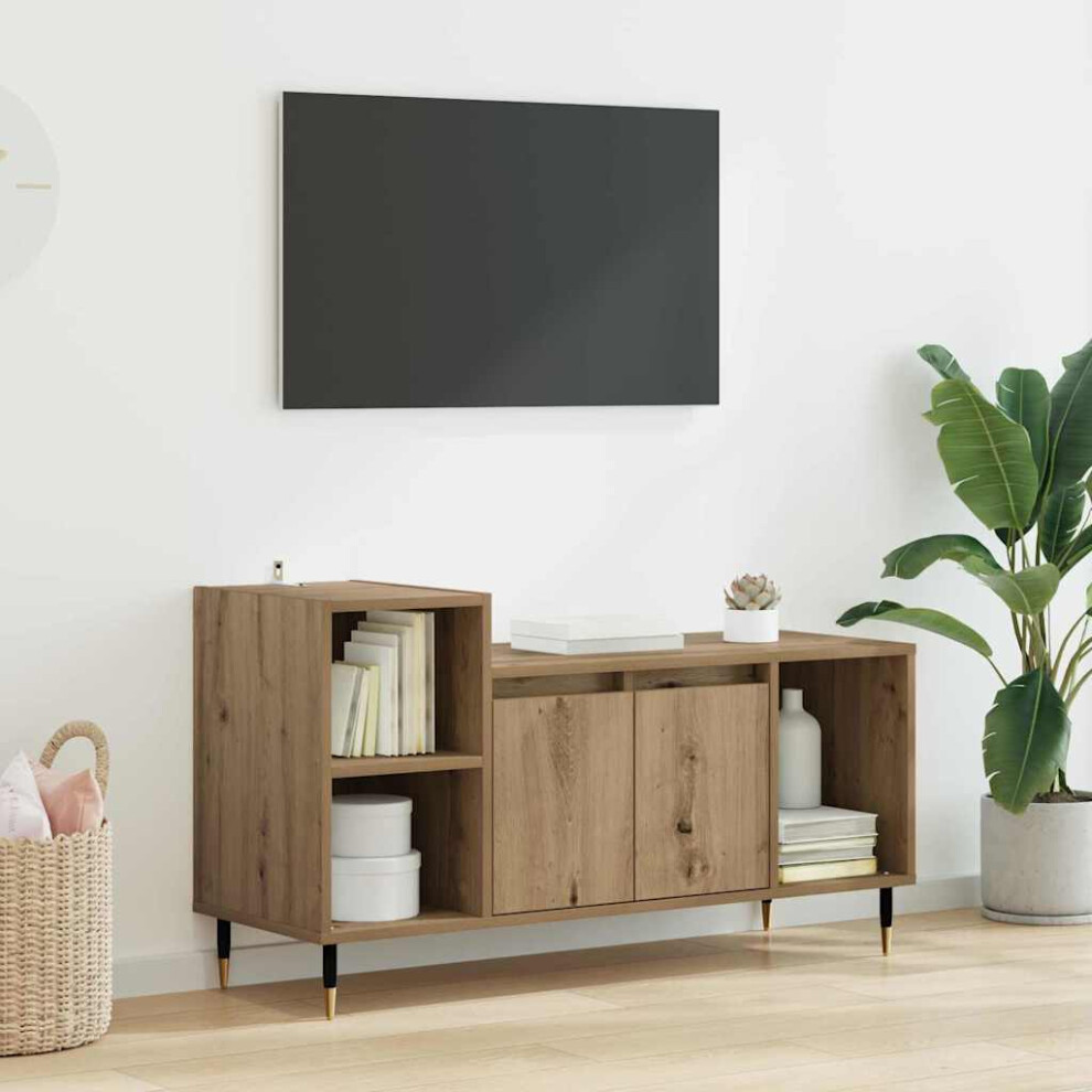 Vidaxl Tv Cabinet Artisan Oak 100 X 35 X 55 Cm Engineered Wood