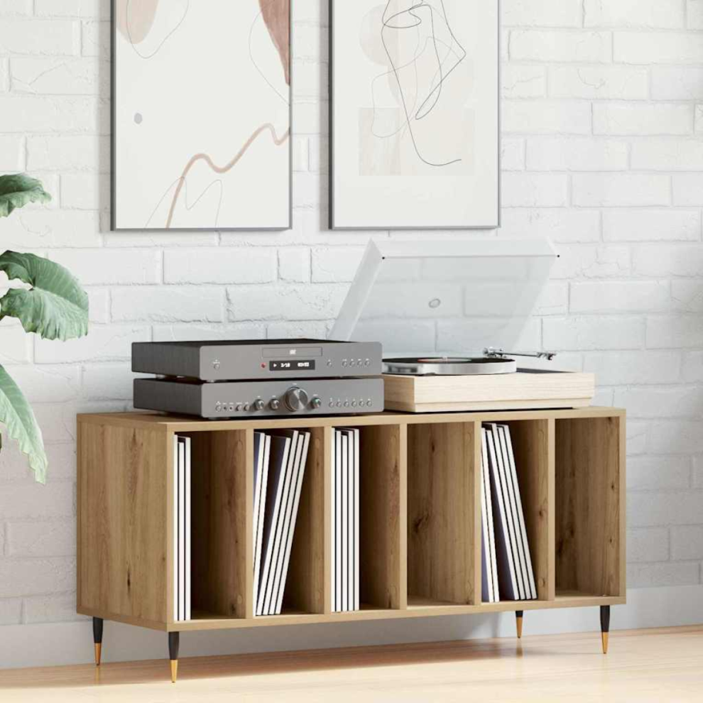 Vidaxl Record Cabinet Artisan Oak 100 X 38 X 48 Cm Engineered Wood