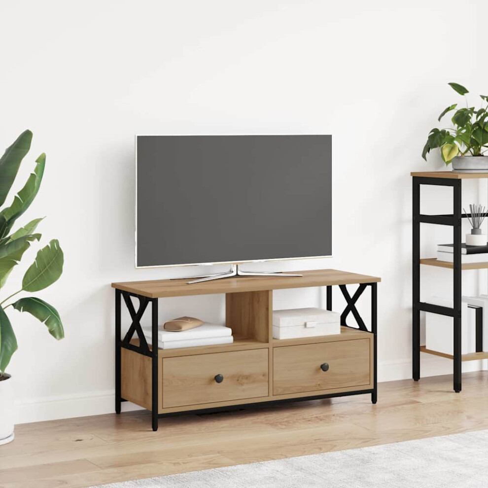 Vidaxl Tv Cabinet With Drawer Artisan Oak 90 X 33 X 45 Cm