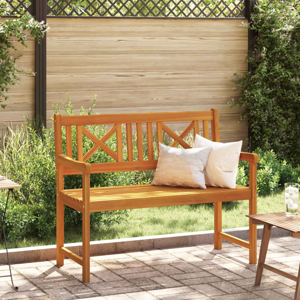 Vidaxl Outdoor Bench Natural 110 X 56 X 90 Cm Solid Acacia Wood