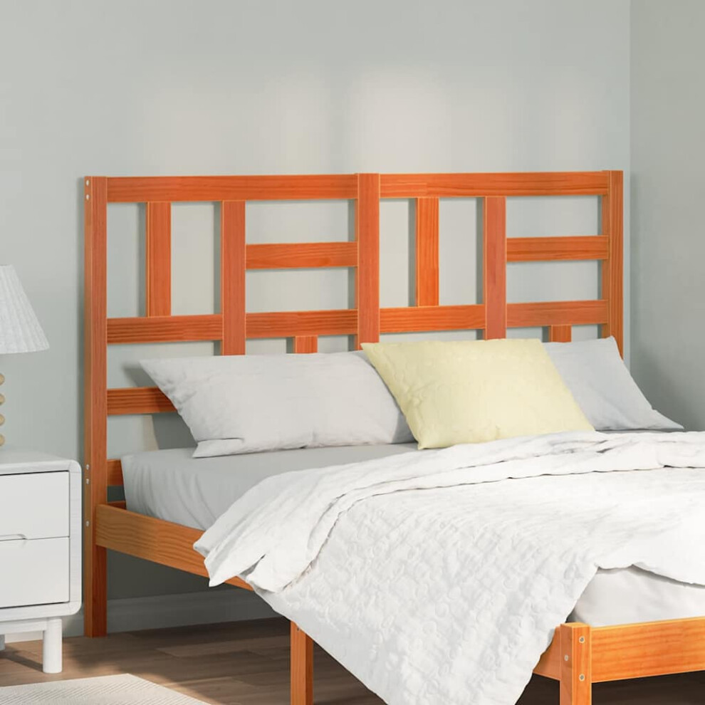 VIDAXL Solid Pine Wood Bed Headboard in Wax Brown, 145.5 x 4 x 104 cm - Image 2