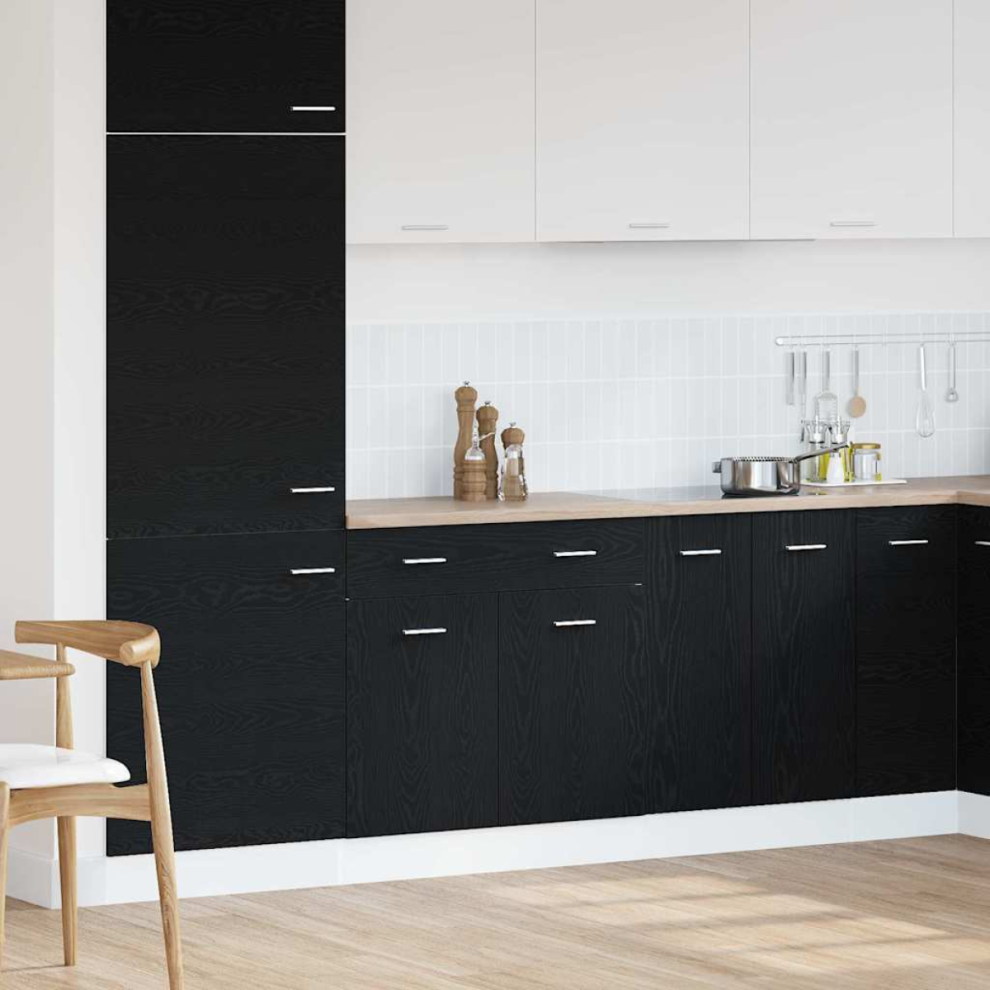 Vidaxl Hanging Cabinet Black Oak 80 X 31 X 81.5 Cm Engineered Wood