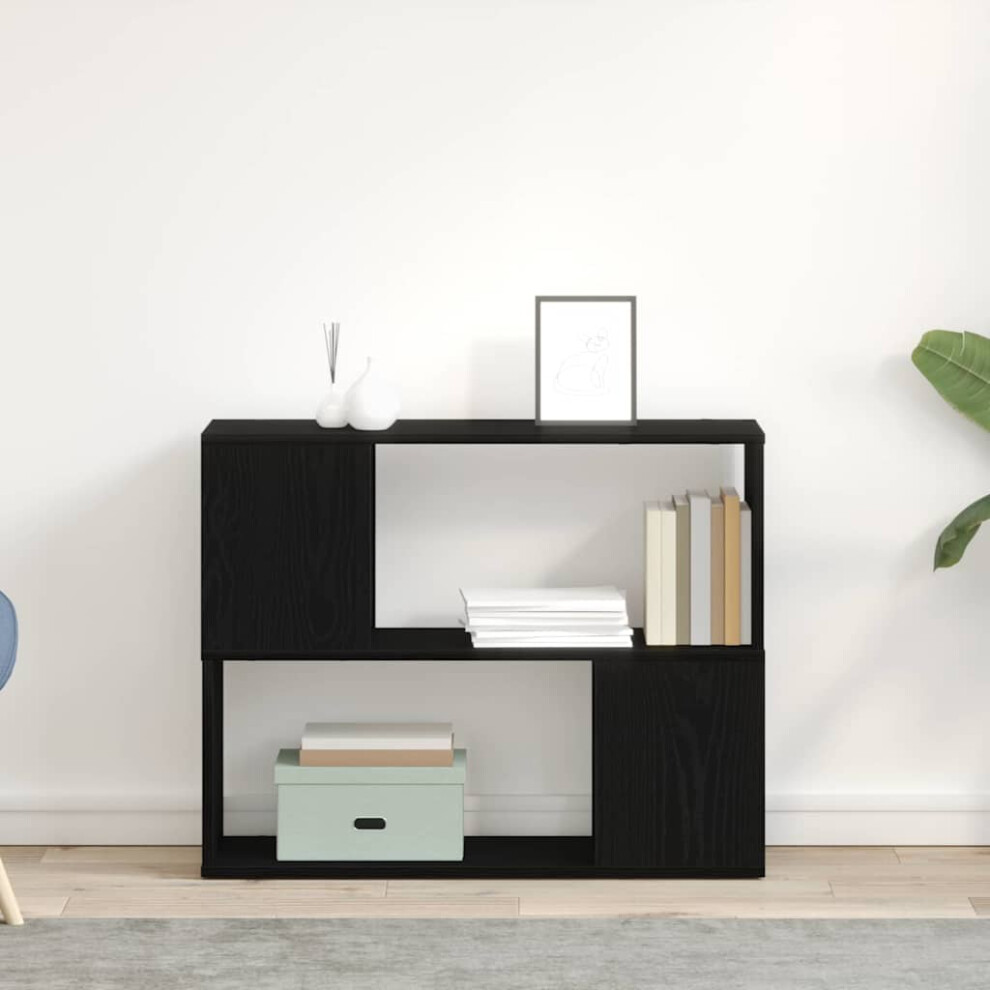 Vidaxl Tv Cabinet Set Black Oak 80 X 24 X 63 Cm Engineered Wood