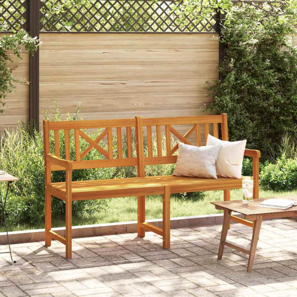 Vidaxl Outdoor Bench Natural 150 X 56 X 90 Cm Solid Acacia Wood