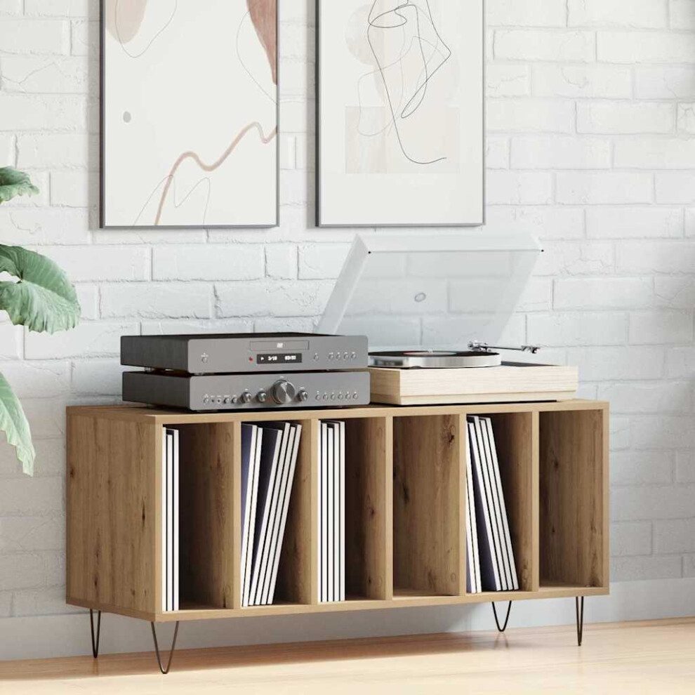 Vidaxl Record Cabinet Artisan Oak 100 X 38 X 48 Cm Engineered Wood