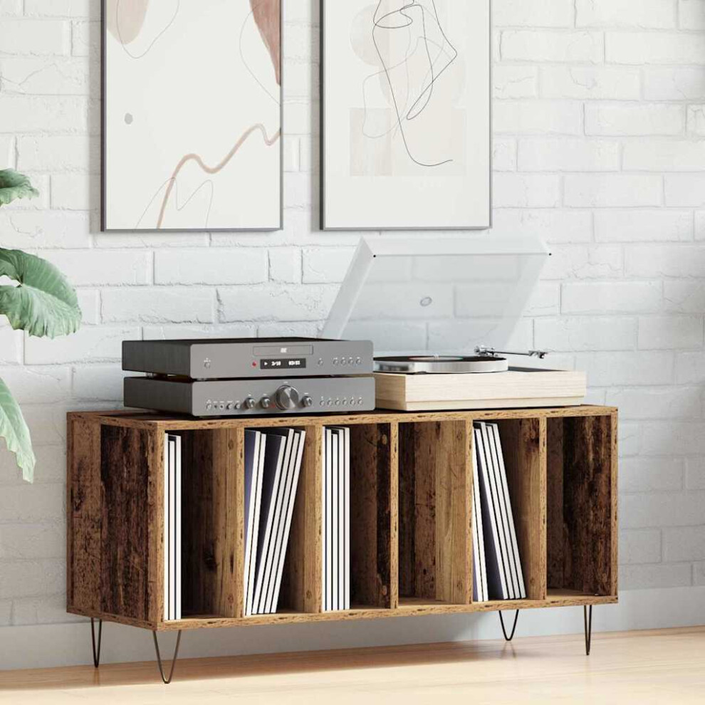 Vidaxl Record Cabinet Old Wood 100 X 38 X 48 Cm Engineered Wood