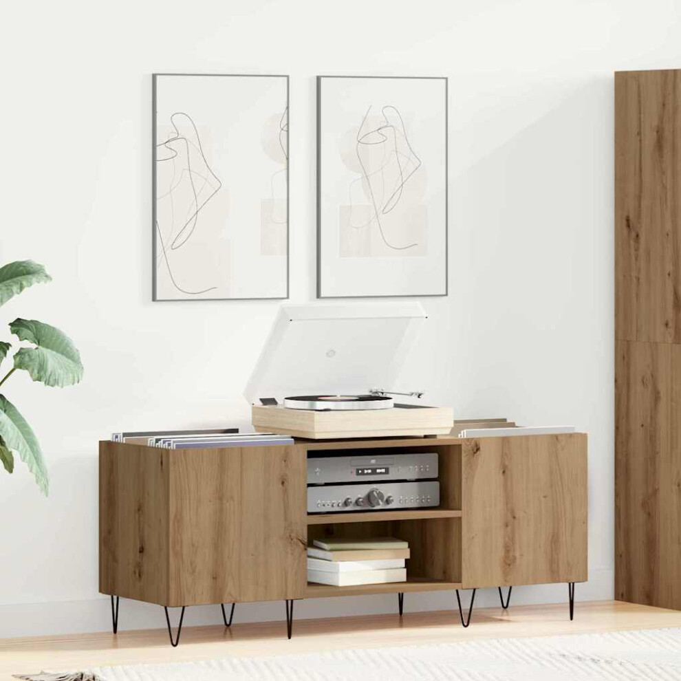 Vidaxl Record Cabinet With Shelf Artisan Oak 121 X 38 X 48 Cm
