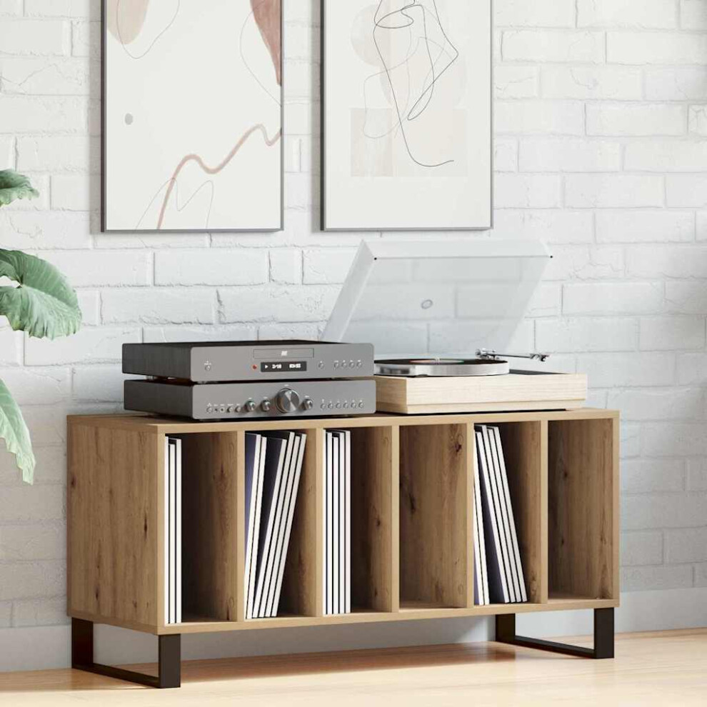 Vidaxl Record Cabinet Artisan Oak 100 X 38 X 48 Cm Engineered Wood