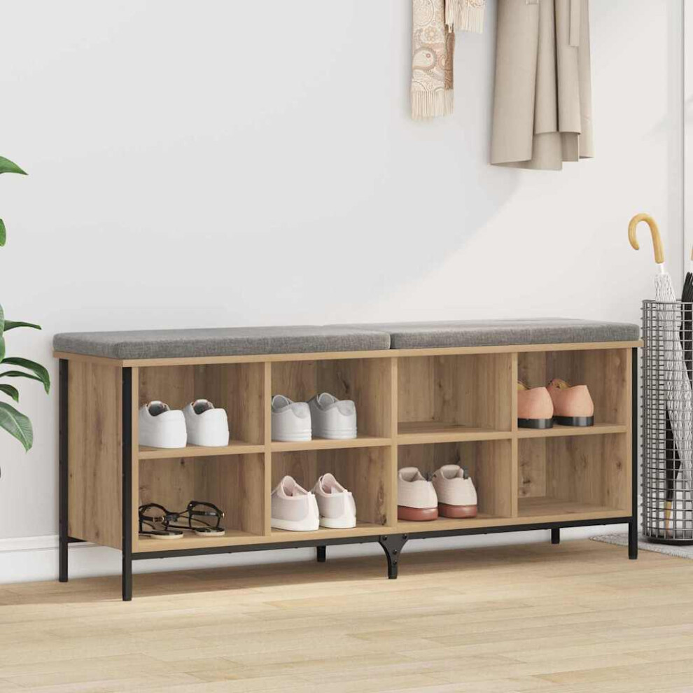 Vidaxl Shoe Cabinet With Shelf Artisan Oak 131 X 35 X 50 Cm