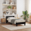 VidaXL vidaXL Bed Frame with LED Black Oak 90 x 200 cm Engineered Wood 1