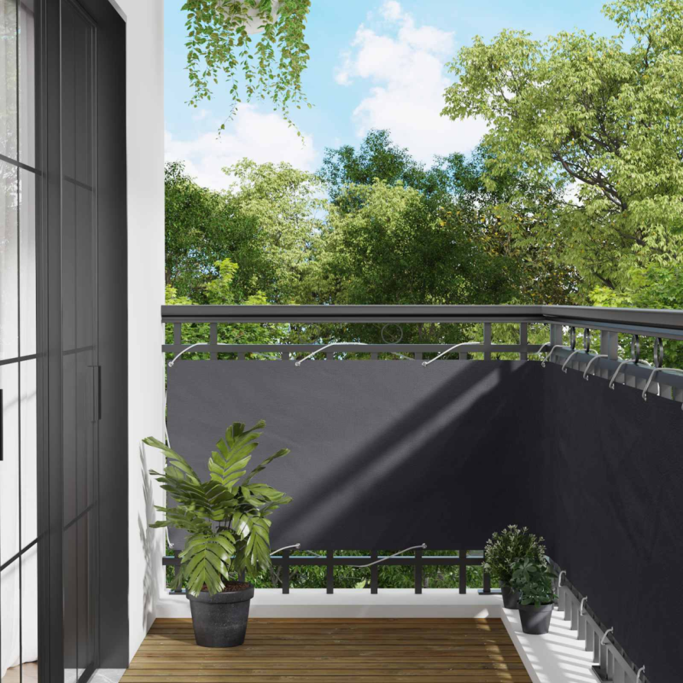 Vidaxl Balcony Screen Anthracite 75 X 200 Cm Pu Coated Oxford Alu 8721364689428