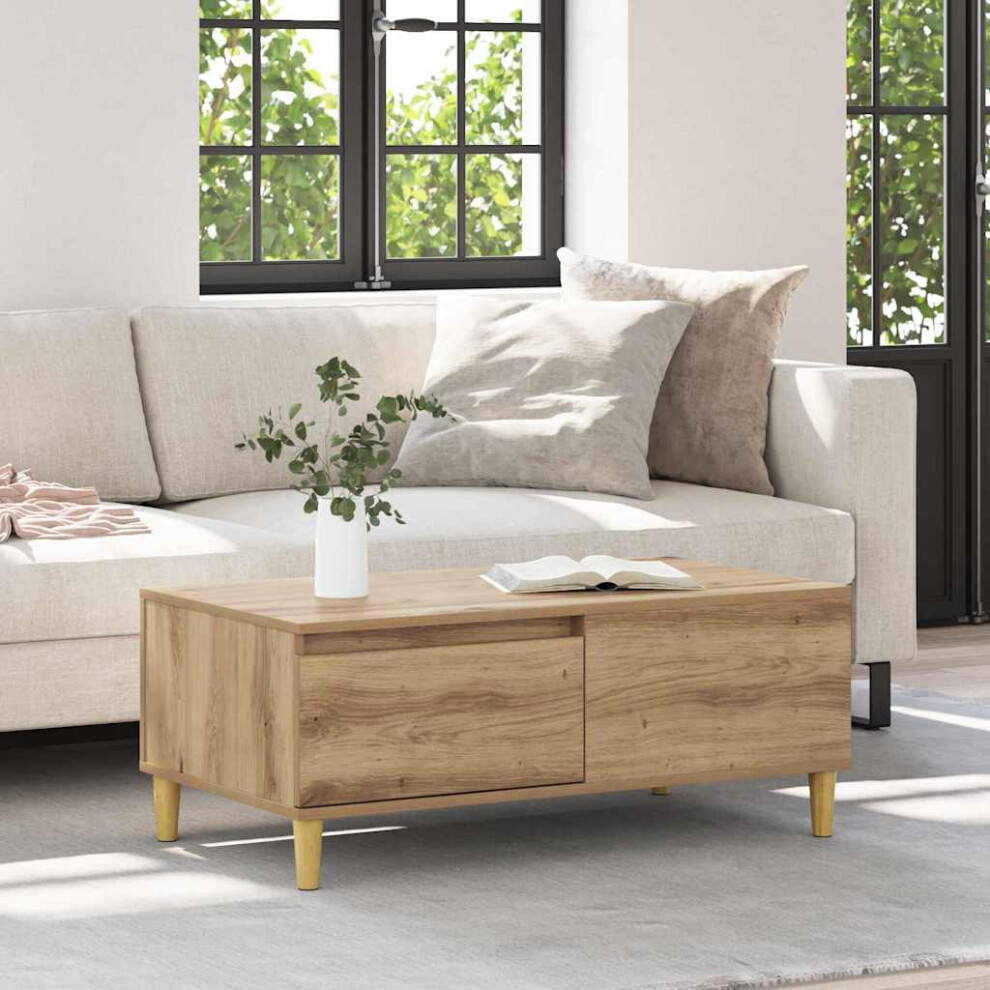 Vidaxl Coffee Table Artisan Oak 90 X 50 X 35 Cm Engineered Wood Brown